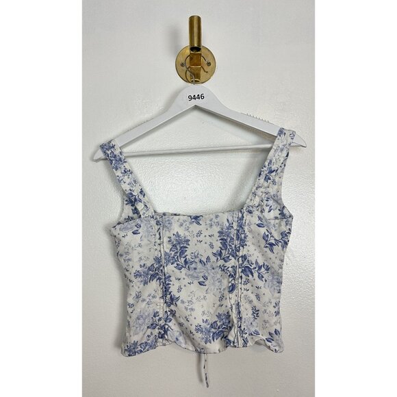 House of CB Blue and White Floral Corset Top - Picture 10 of 16